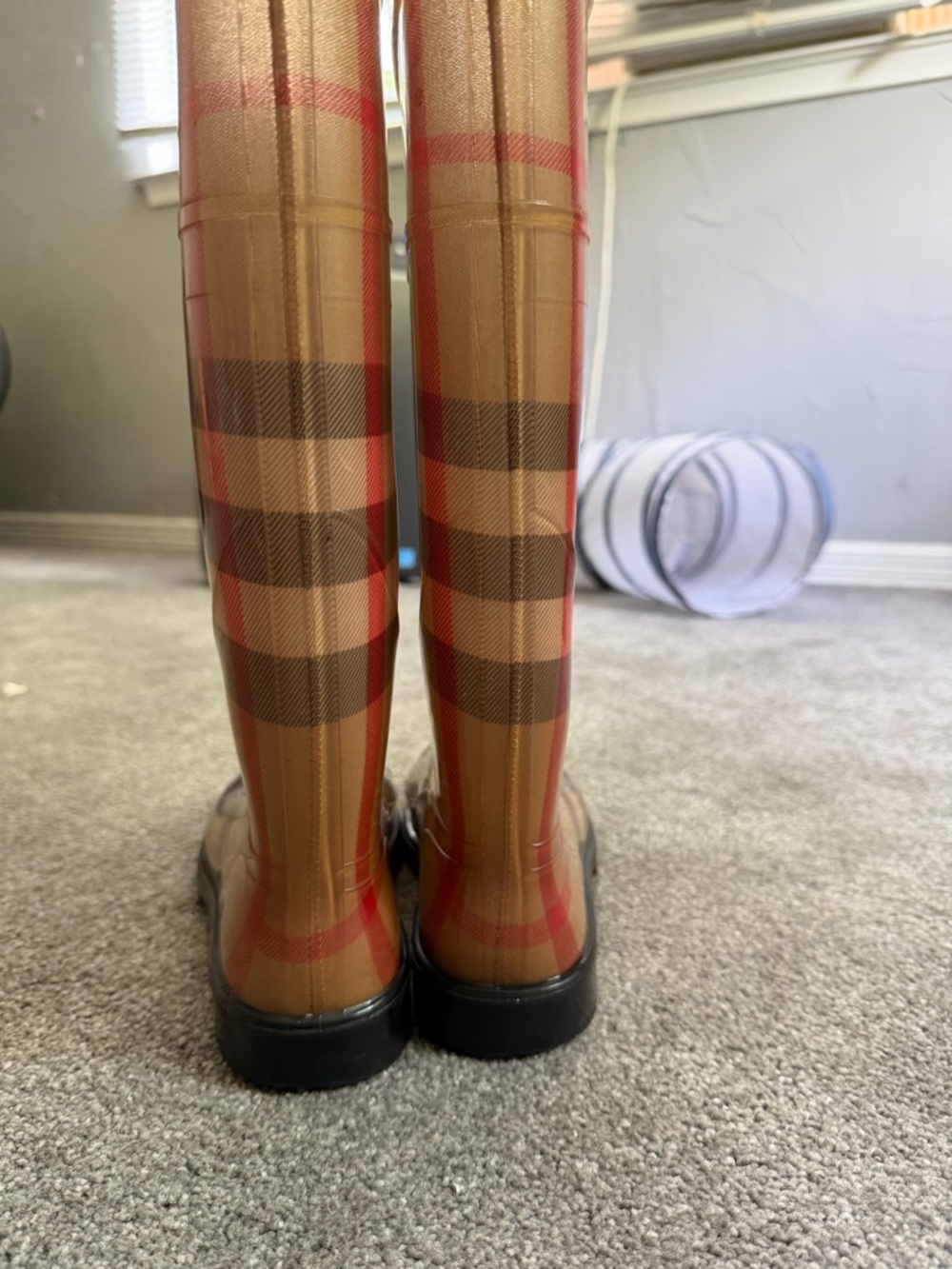 Burberry Rain Boots Waterproof Rubber Nova Check Size 38 - Picture 4 of 11